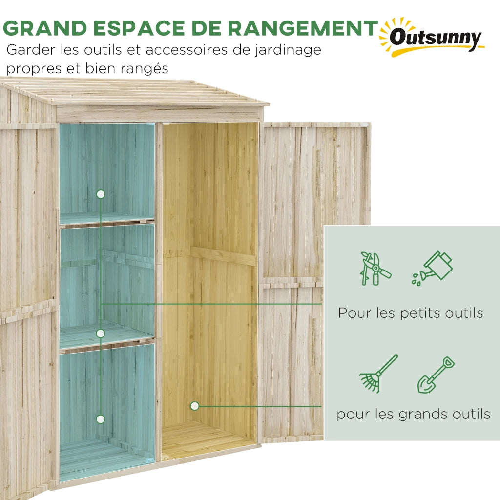 Armadio da giardino ¨C zephmum ¨C legno naturale 120x57x183 cm