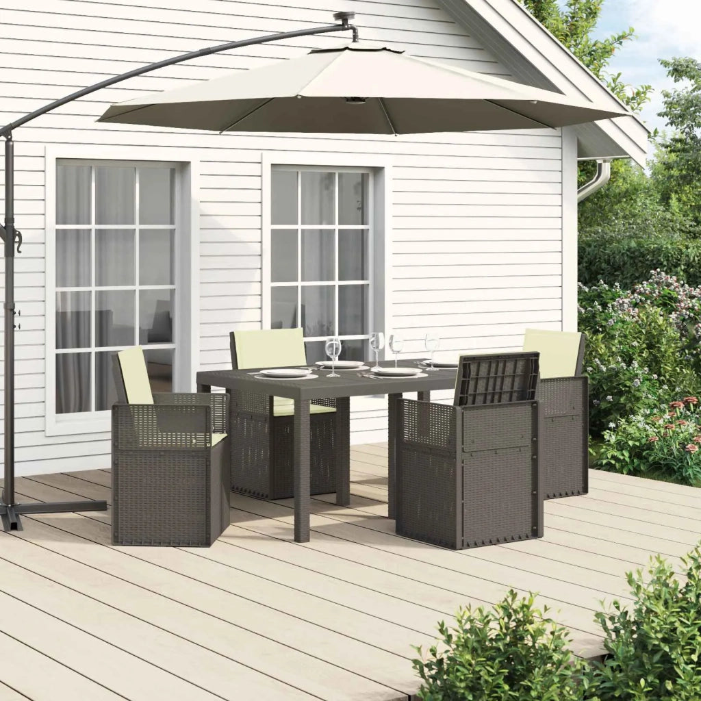 Set da Pranzo per Giardino 5 pcs Grigio chiaro e panna PP 3430067