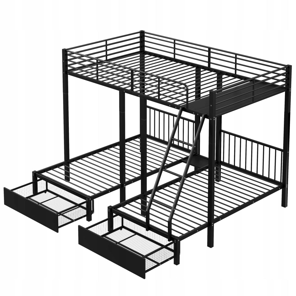 Letto a castello 3 in 1 - Xylo - 90x200 - Nero