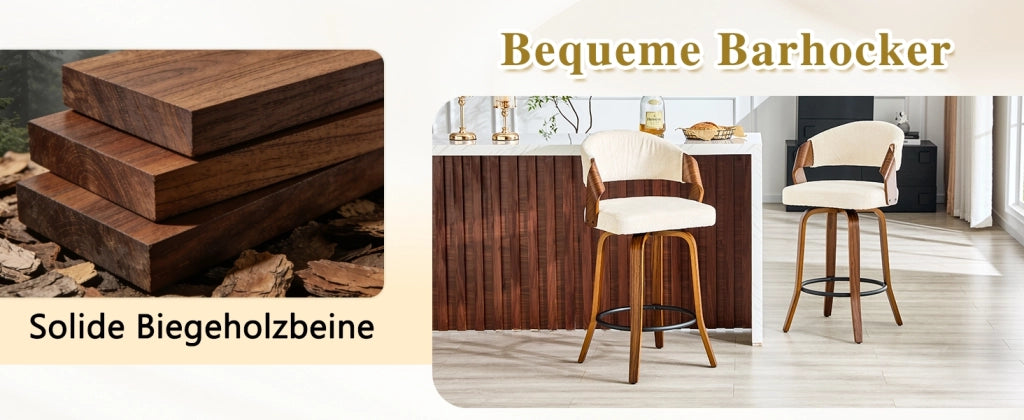 SGABELLO DA BAR Set da 2 pezzi 95 cm Bianco in tessuto e legno