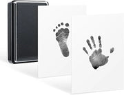 Impressione di piede riutilizzabile per bambini, neonati e cani - facile da lavare, non tossico - impronta digitale (nero).