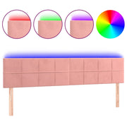 Testiera | Testata a LED Rosa 180x5x78/88 cm in Velluto