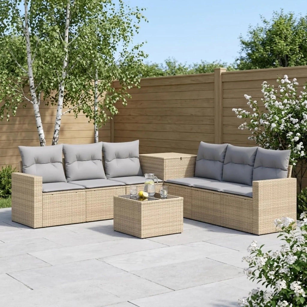 Set di divani 8 pz Beige e Grigio Chiaro 3448339