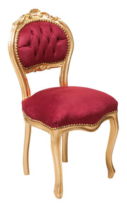 Biscottini Sedia stile francese Luigi XVI in legno massello di faggio ORO/ROSSO Offerta