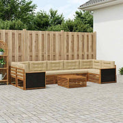 Set di divani da esterno 8 pz Naturale e Beige 3383136