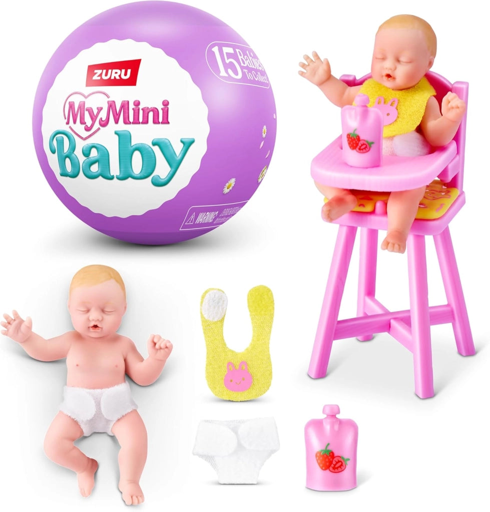 My Mini Baby Serie 2 , capsula misteriosa da collezione, , bebe realistico in miniatura con accessori, Zuru, Eta 3+