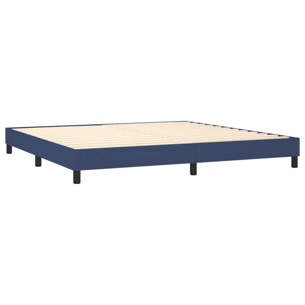 Letto a Molle Materasso e LED Blu 200x200cm in Tessuto 3133027