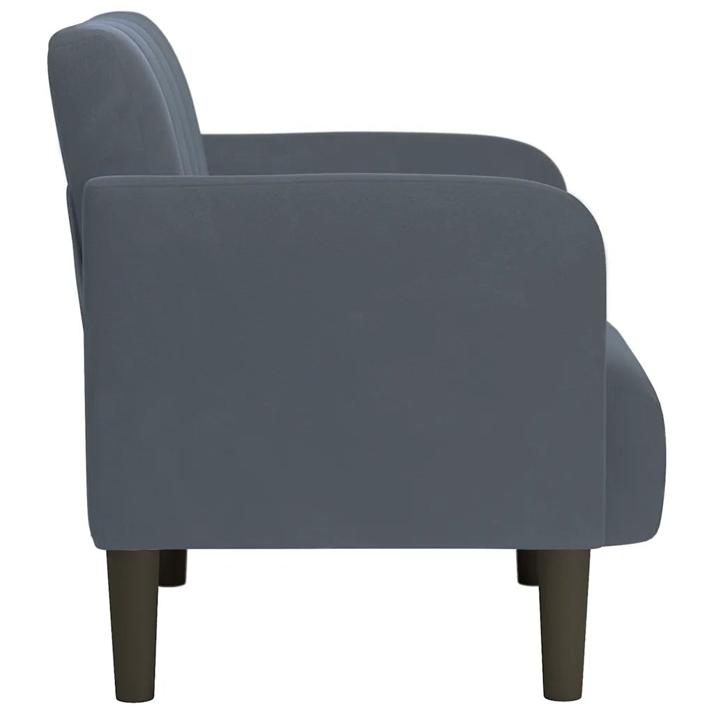 Divano Sedia con Braccioli Grigio Scuro 54 cm in Velluto 4100579