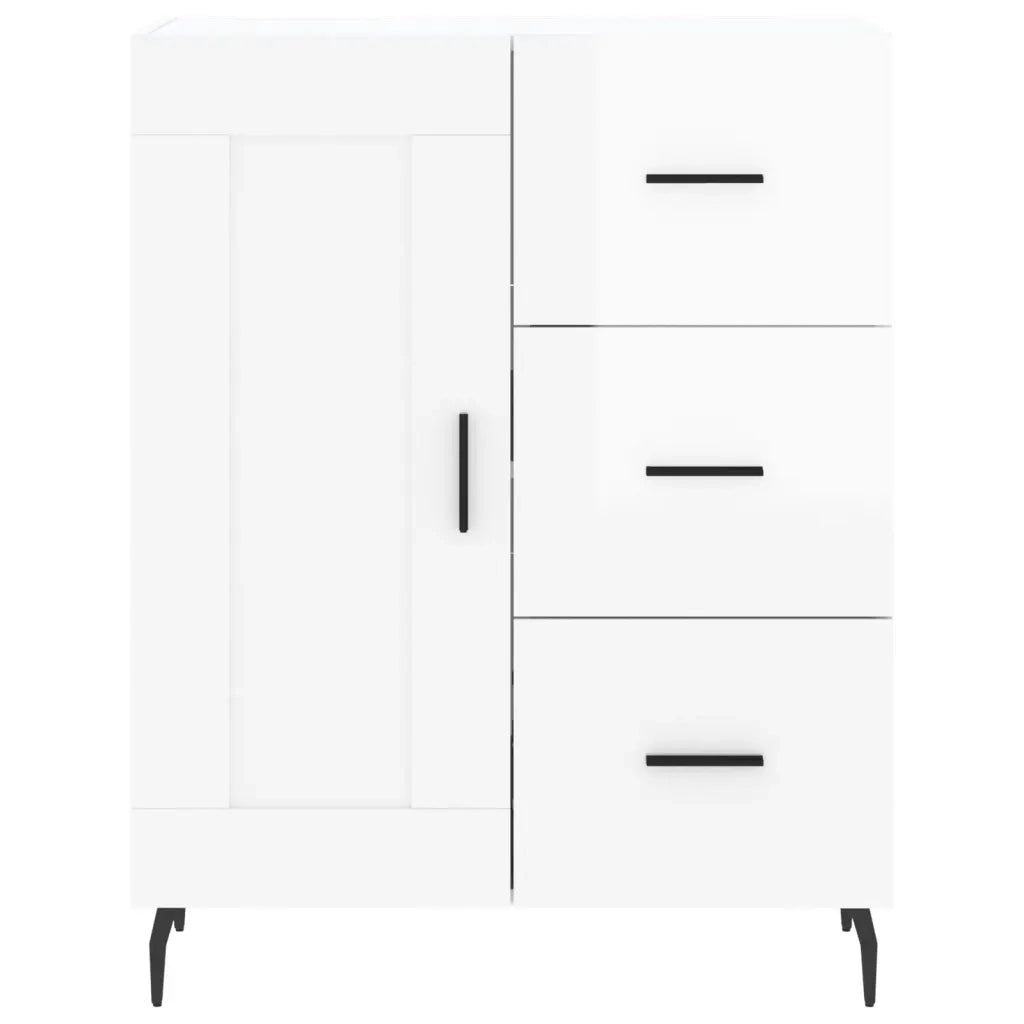 Credenza-Buffet-Armadio da cucina 69,5x34x90 cm in Legno Multistrato Bianco Lucido 860553