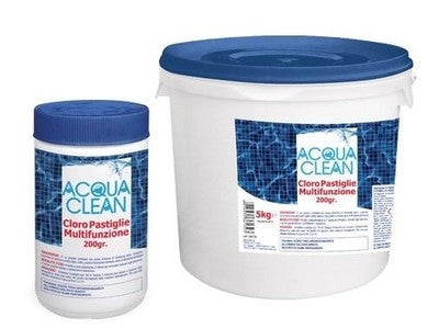 CLORO MULTIFUNZIONE IN PASTIGLIE PER PISCINE KG.10 ACQUA CLEAN