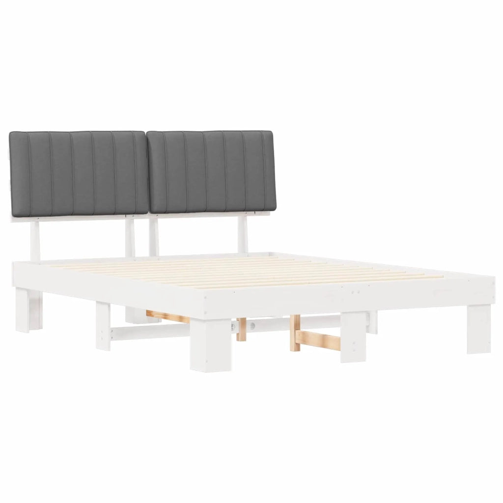 Letto con Testiera Rivestita Grigio chiaro 160 x 200 cm