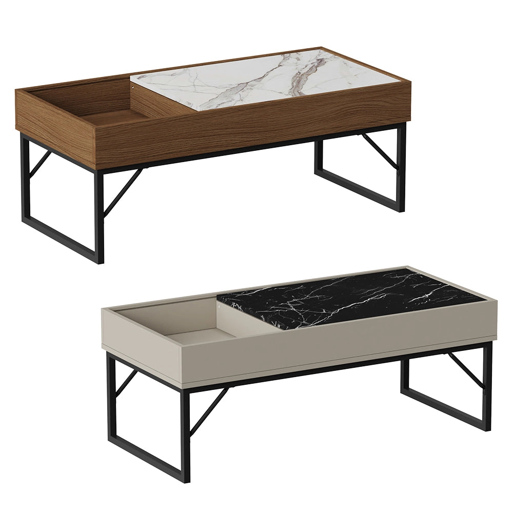 Vicco Tavolino da salotto Bianco crema 105 x 50 cm
