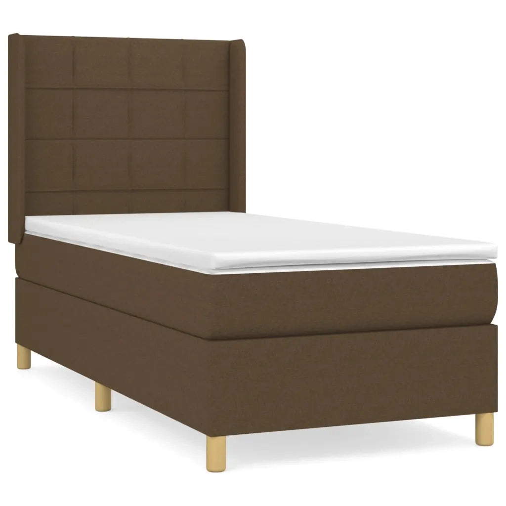 Giroletto a Molle con Materasso Marrone Scuro 80x200 cm Tessuto 3131948