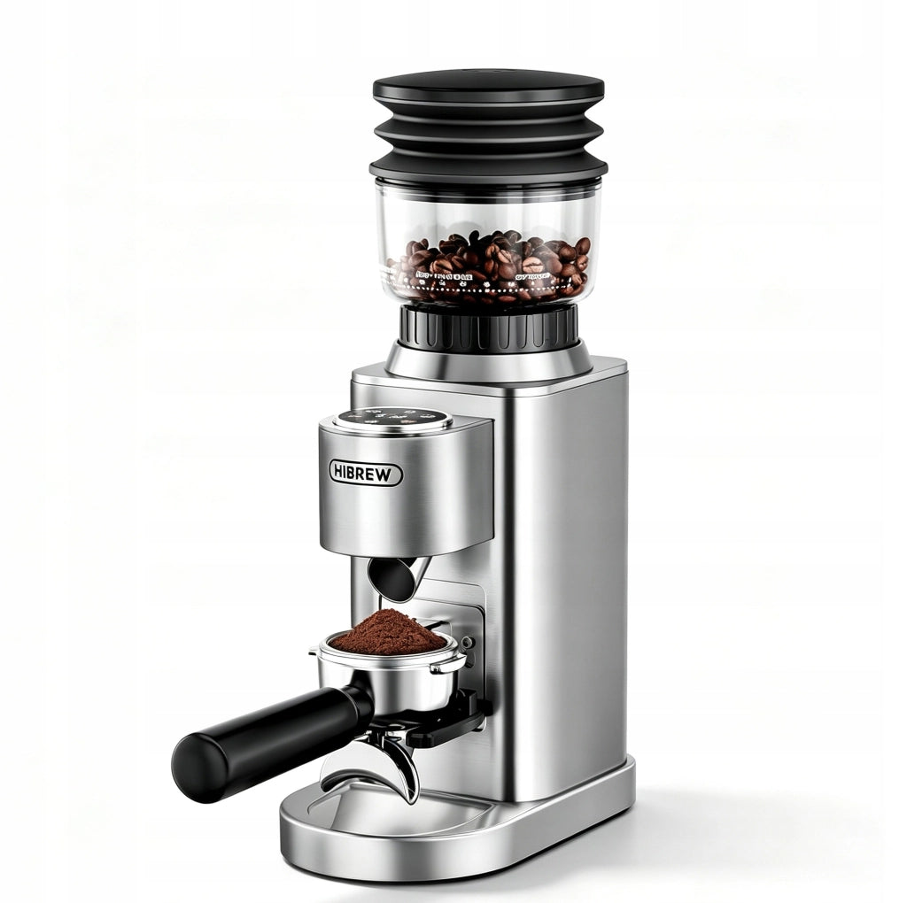 Macinacaffè Elettrico HiBREW G7 150W con Macine Coniche 48 mm e 48 Livelli; Argento
