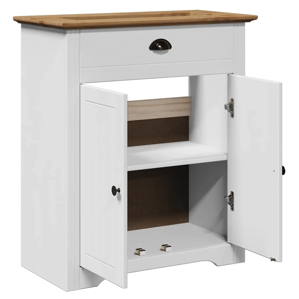 Elegante mobiletto per il bagno in stile retrò 70 x 35 x 80 cm in legno di pino bianco 02_0057683