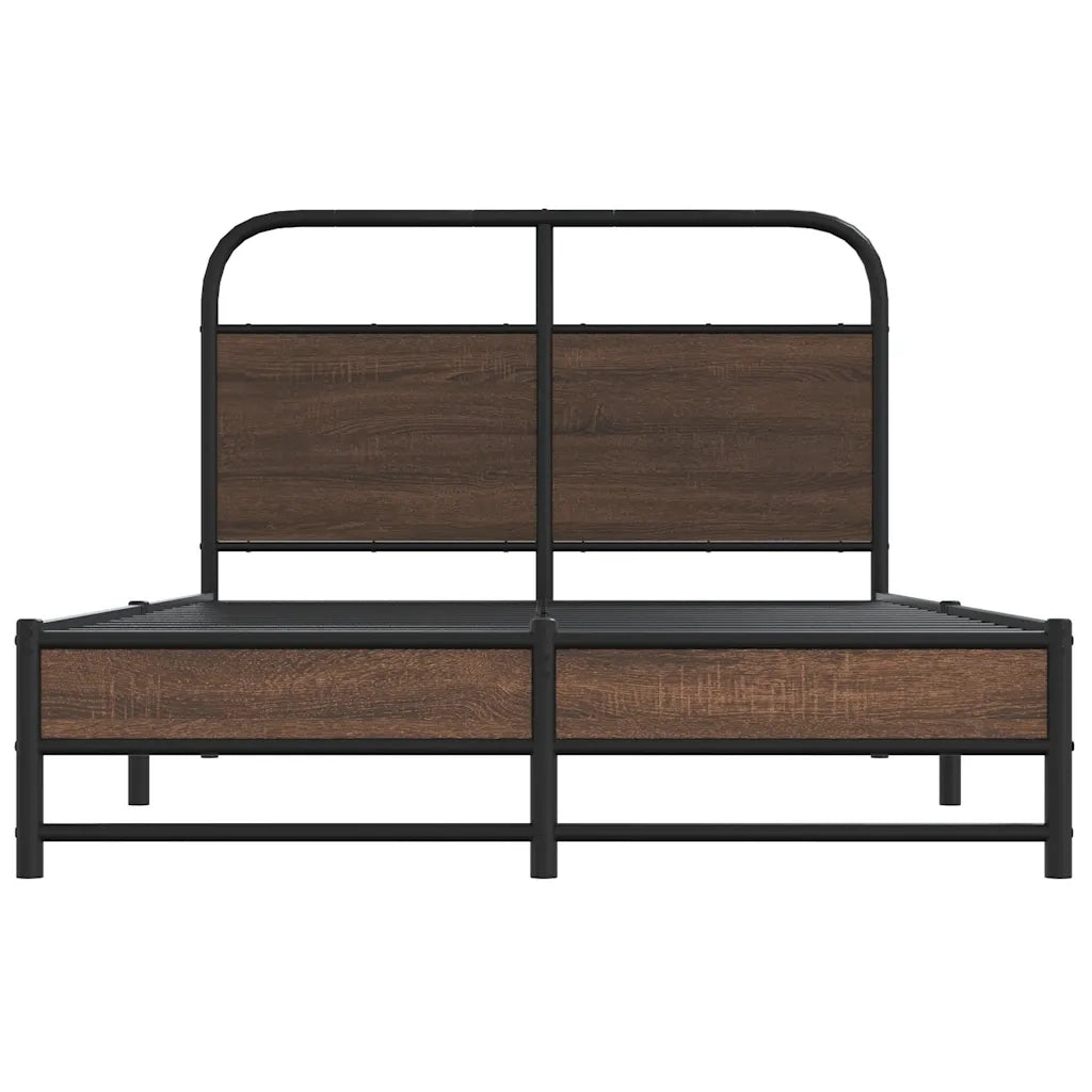 Letto matrimoniale | Letto per adulti | Giroletto senza Materasso Rovere Marrone 135x190 cm Truciolato