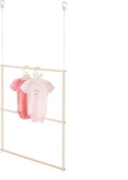 Kledinghanger in legno per camera dei bambini - Appoggio abiti per ragazzi e ragazze - Capocassettto in legno di betulla con perle - Incluso materiale di montaggio