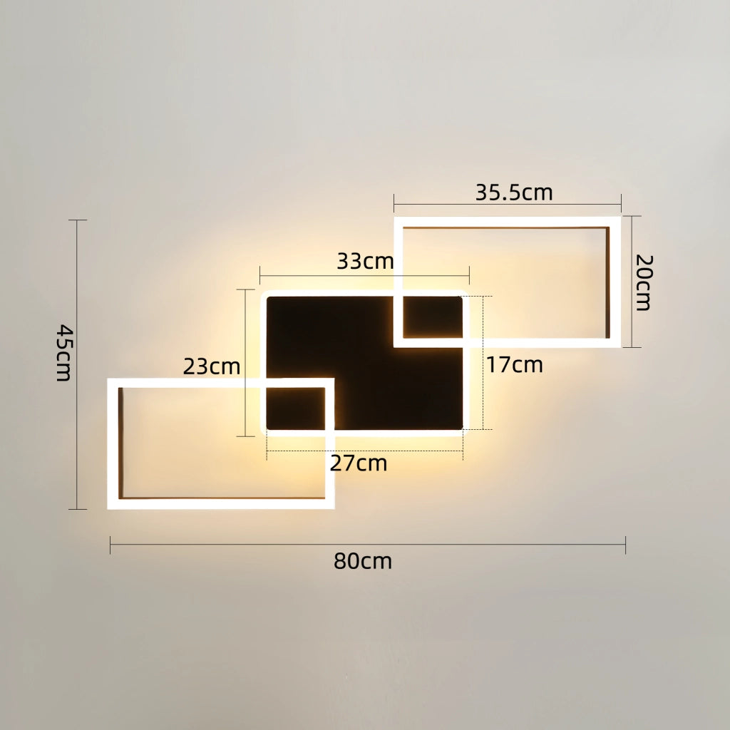 ZMH Lampada da soffitto plafoniera LED moderna 80 cm nera dimmerabile 63W telecomando per soggiorno camera letto