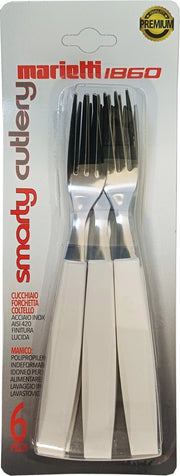Set 6 Pezzi Forchette da Tavola Smarty Bianco Marietti