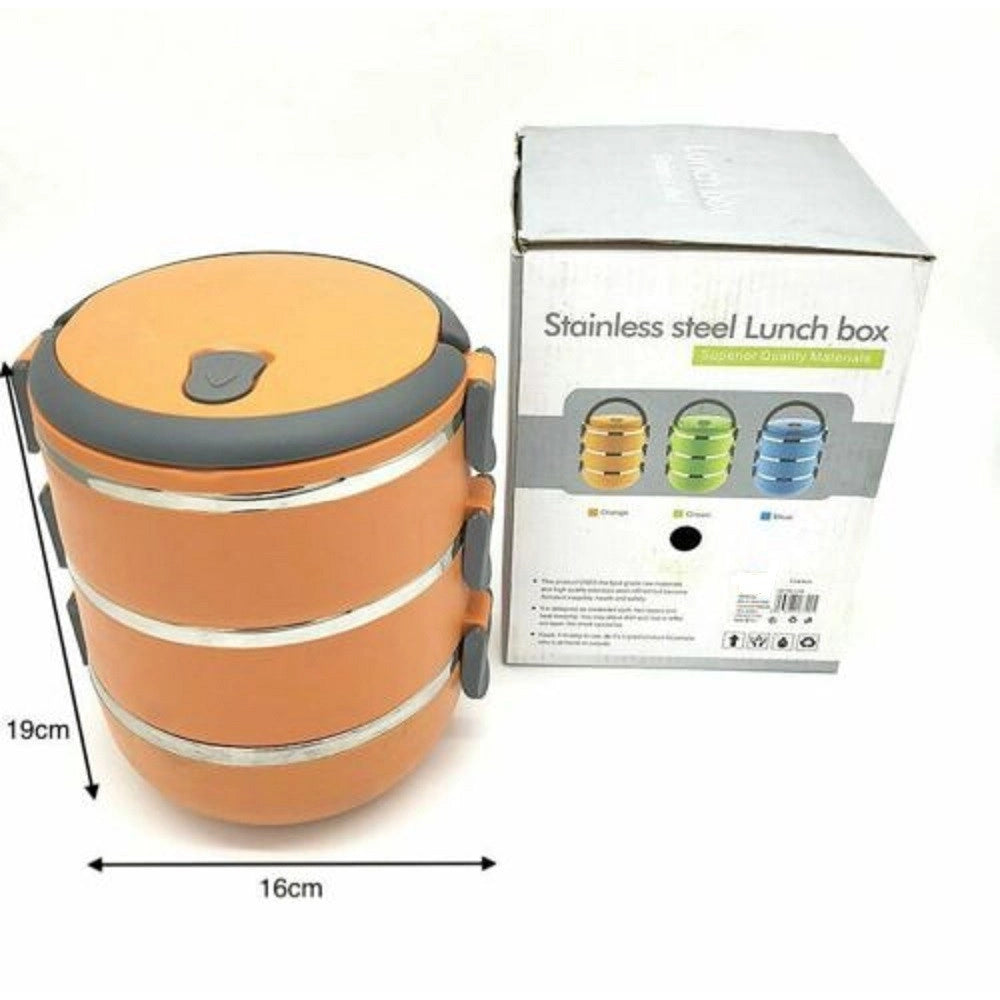 Trade Shop - Portavivande Ermetico 2100ml Contenitore Inox Abs Contenitore Porta Pranzo -