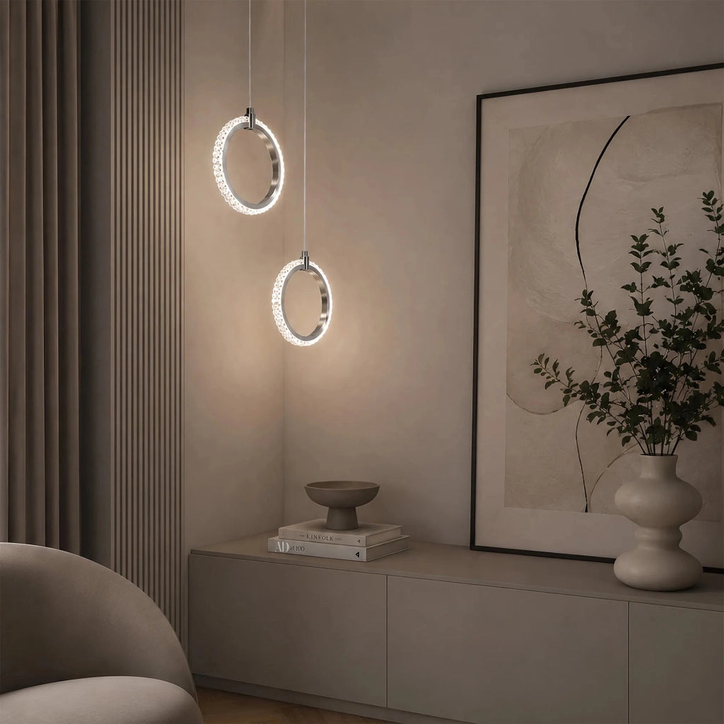 Lampada A Sospensione A Led Lhj126-w Cromo