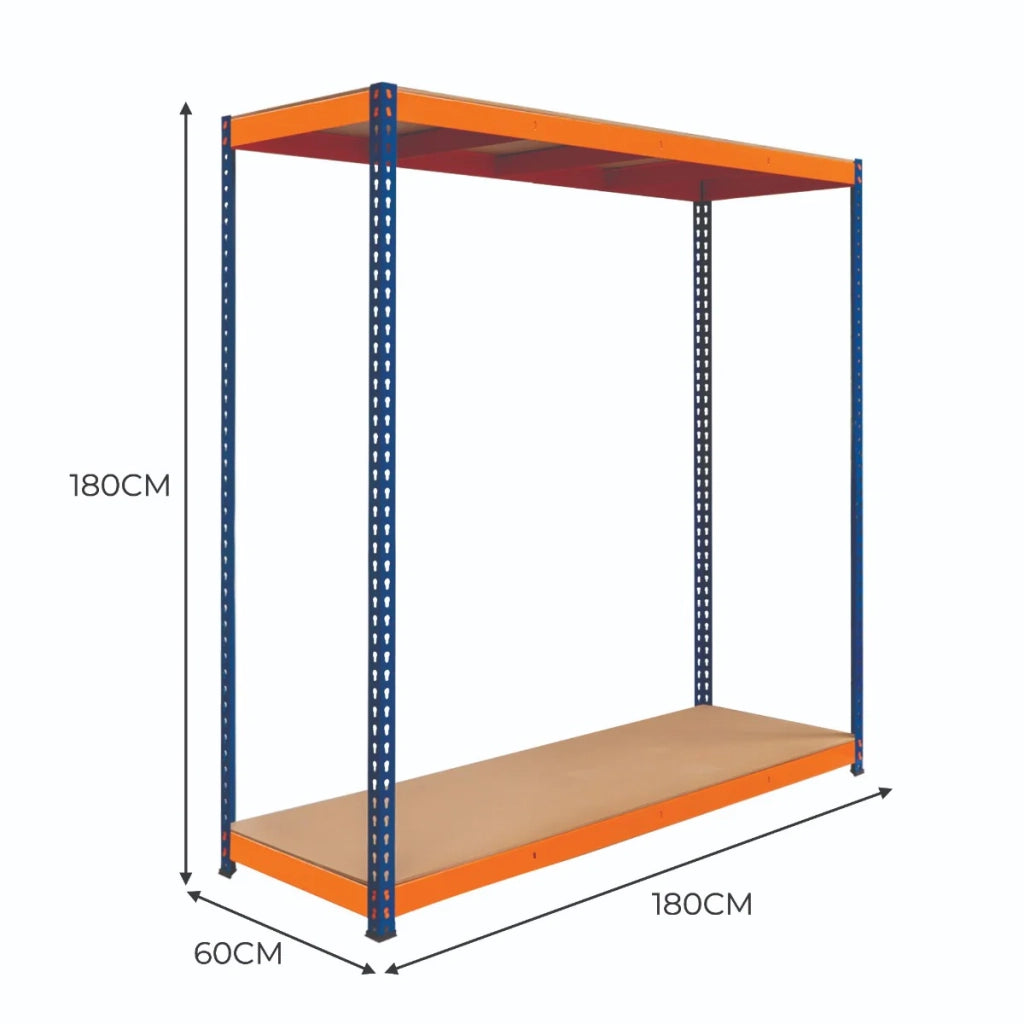 Scaffalatura a 2 Rpiani Resistente 300kg Magazzino Officina di stoccaggio - S-Rax