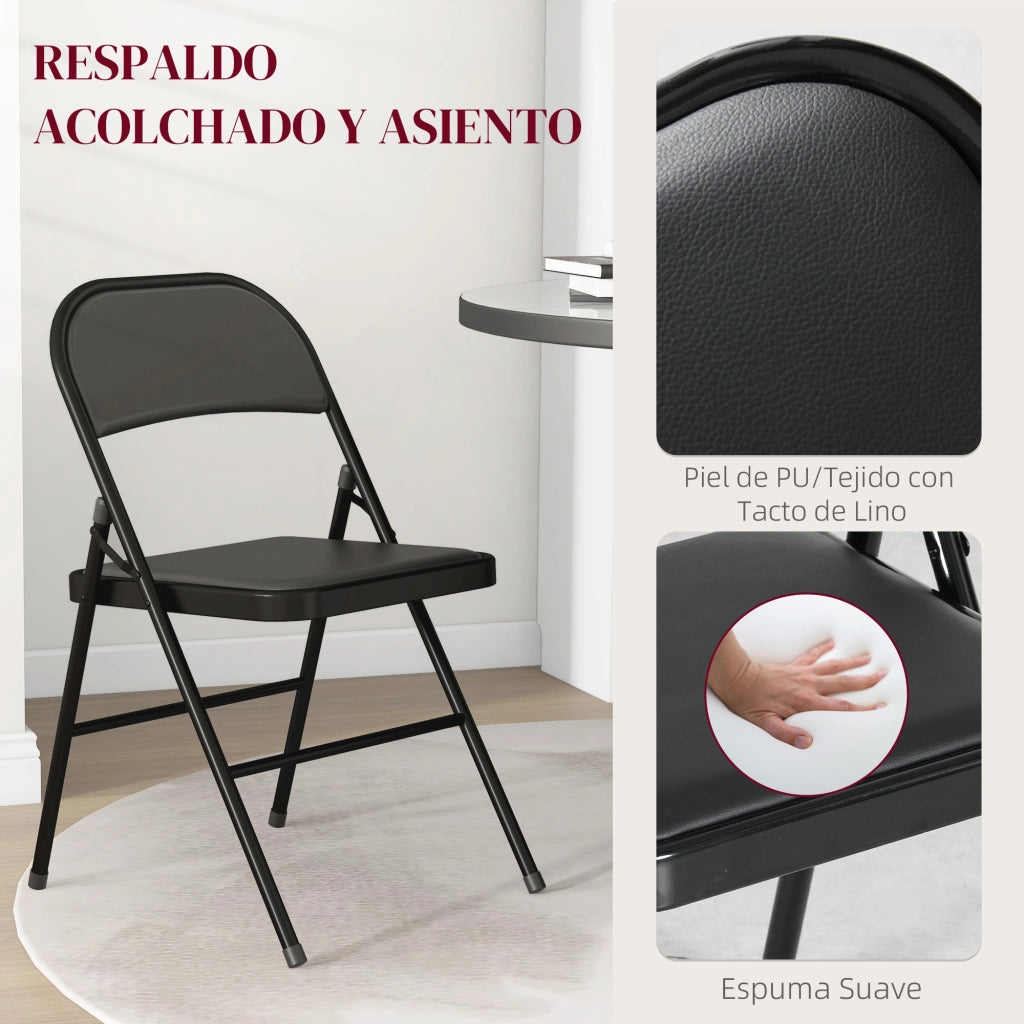 Sedia da Ufficio Abatibile ¨C Zephmum ¨C Struttura in Acciaio 45x46x78 cm Nero