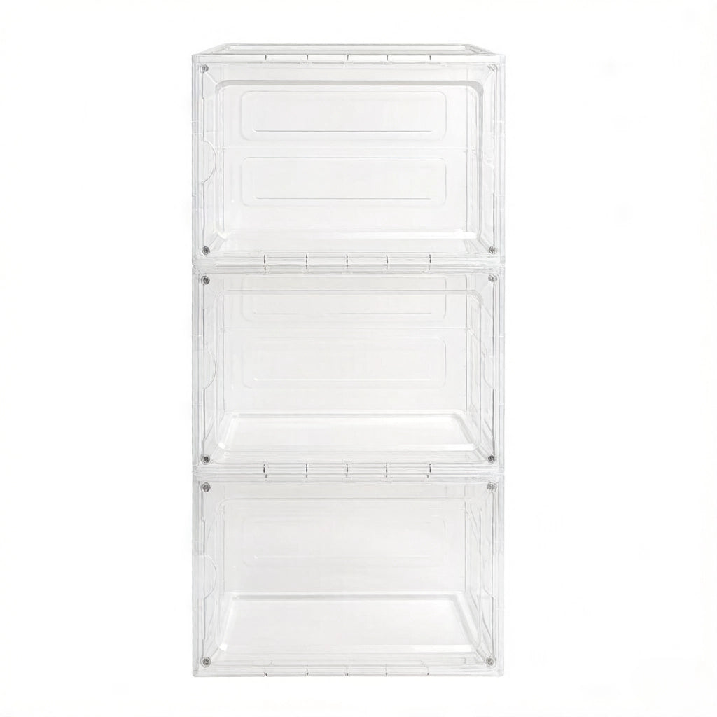 SCATOLA CONTENITORE Impilabile Set da 3 pezzi Trasparente 27 x 34 x 19 cm