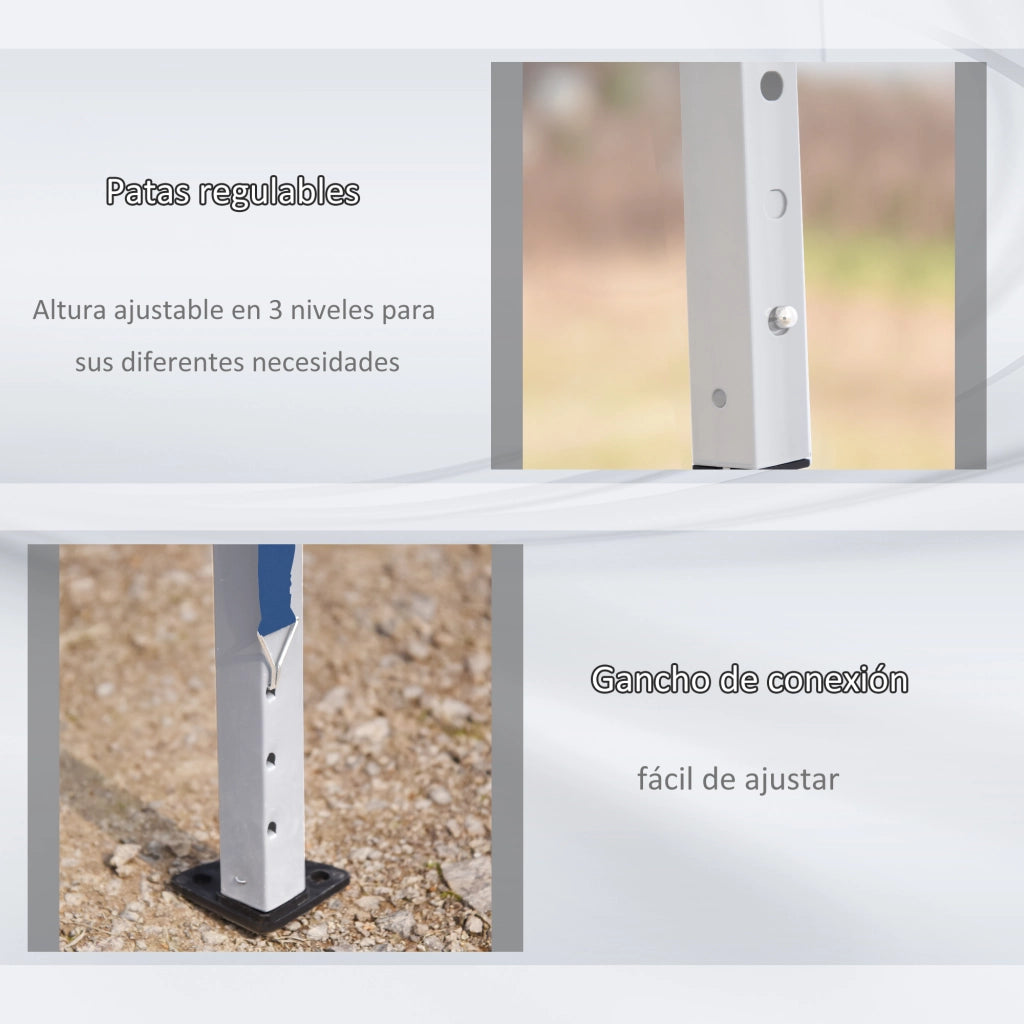 Tenda da Giardino Pieghevole ¨C Zephmum ¨C Blu 6x3 m con Telaio in Acciaio