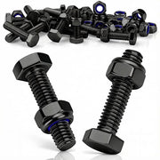 Viti a 6 mm x 16 mm a 5 guglie, 15 pezzi, viti in acciaio inossidabile nero, classe 304, DIN 933, a 5 guglie con viti con proprio avvallamento per applicazioni su macchine, canali di ventilazione, auto, mobili.
