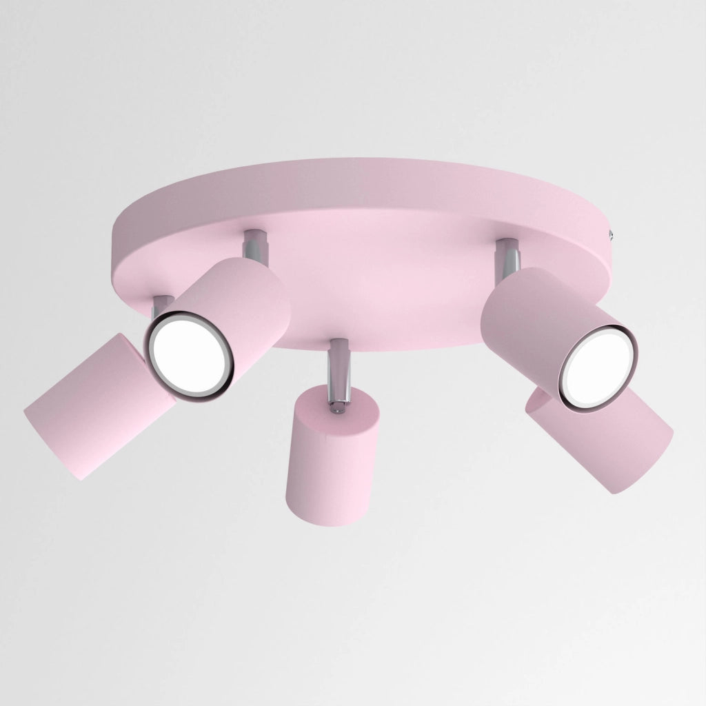 Plafoniera moderna Fun 5 faretti GU10 rosa Luminex