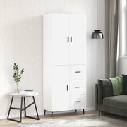 Credenza-Buffet-Armadio da cucina Bianca 69,5x34x180 cm in Legno Multistrato 221970