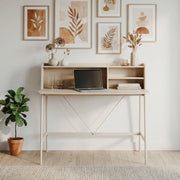 Scrivania Kandy30A con Ripiani a Vista e Struttura in Metallo Beige
