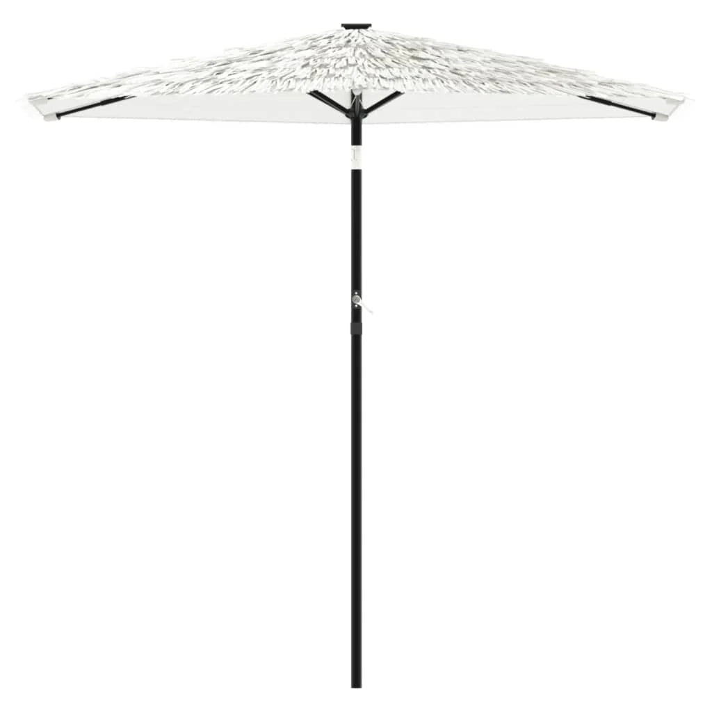 Ombrellone da giardino quadrato con palo in acciaio 223 x 223 x 213 cm protezione UV uso esterno finitura bianca 02_0056395