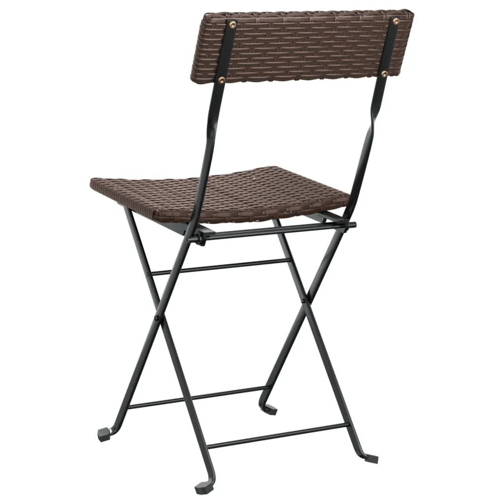 Sedie Pieghevoli da Bistr¨° 6 pz | Sedie da Esterno Marroni Polyrattan e Acciaio