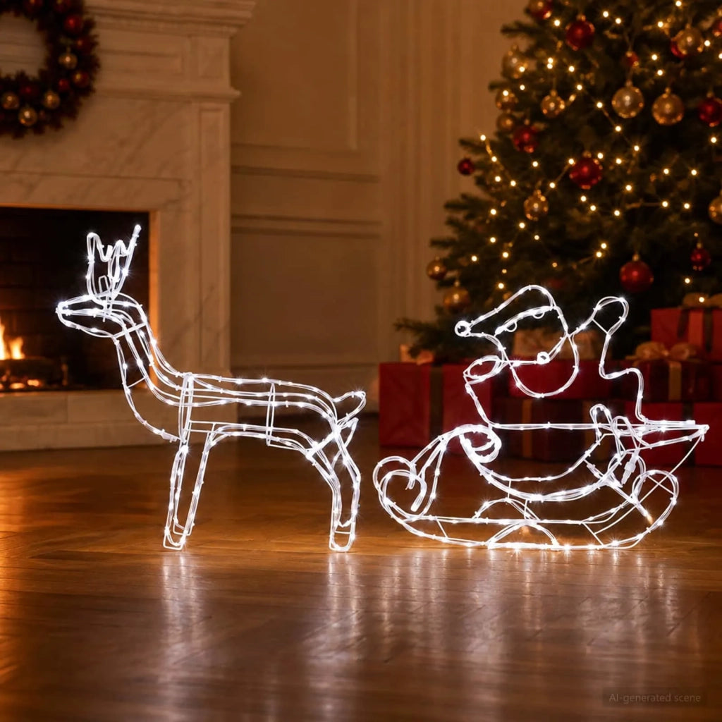 Decorazione natalizia con renna e slitta LOVIISA 320 LED 42053461
