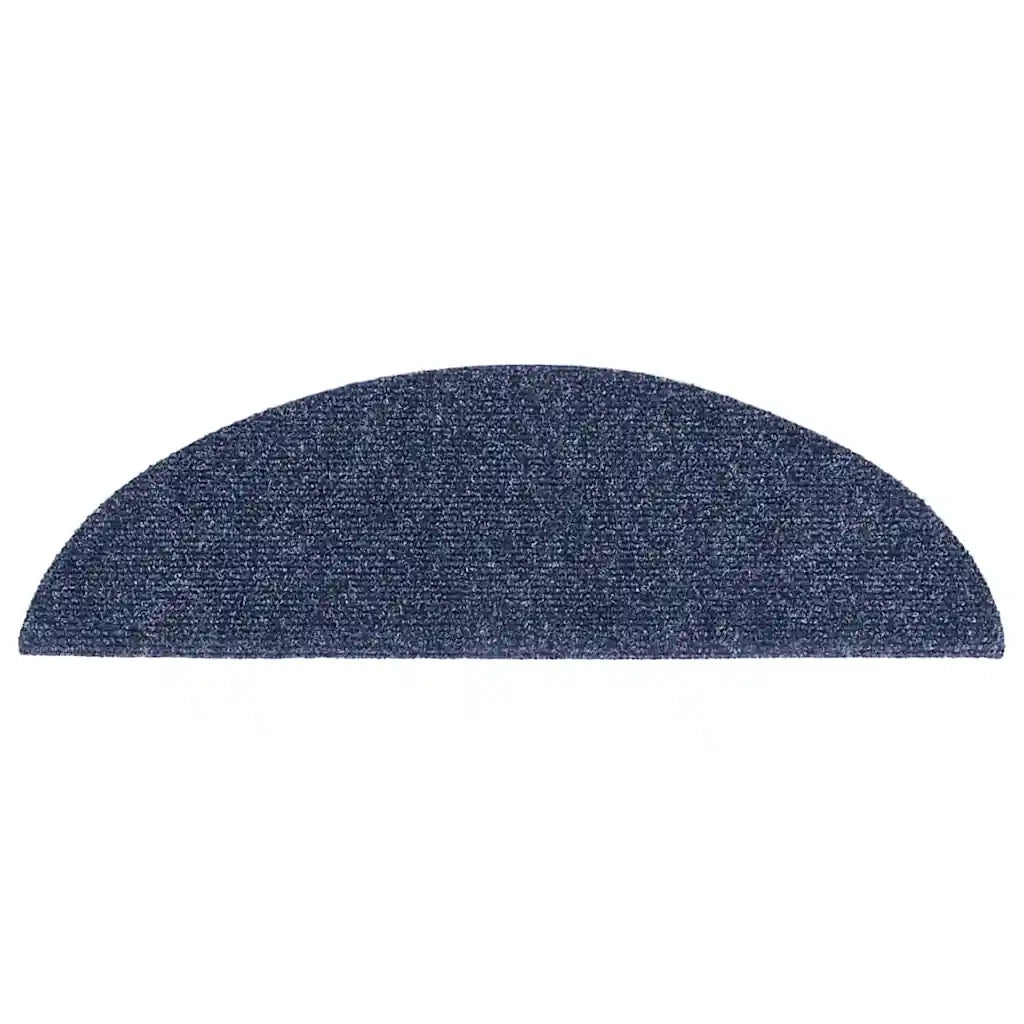 Tappetini per scale autoadesivi 15 pz 56x17x3 cm blu semicircolari 132695