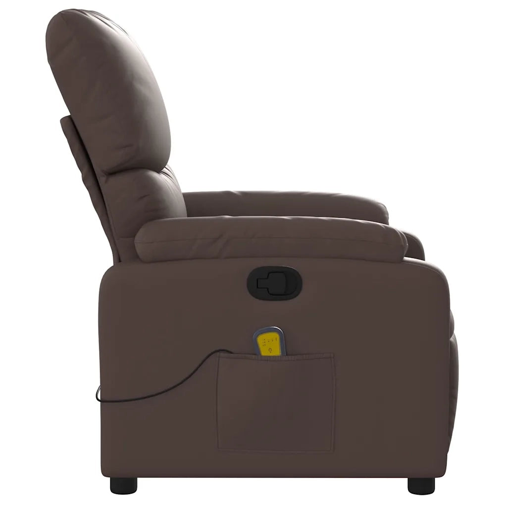 Poltrona Massaggiante | Sedia Relax Reclinabile marrone in Similpelle