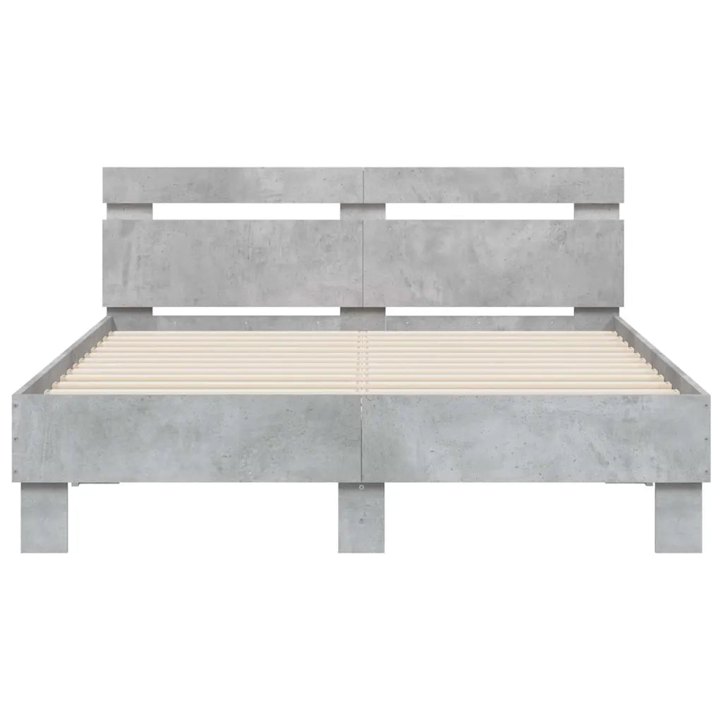 Giroletto Testiera-Struttura Letto Grigio Cemento 120x200 cm Legno Multistrato 567142