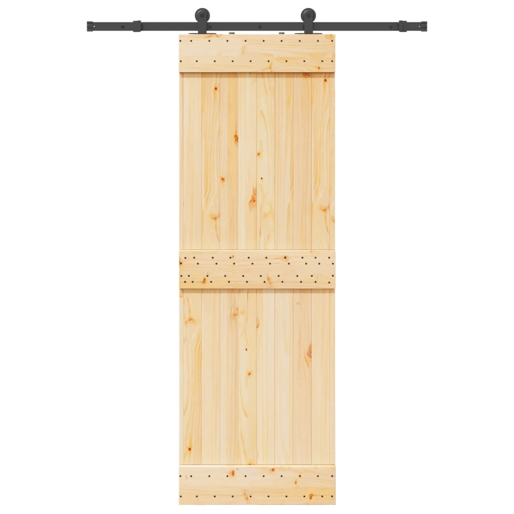 Porta scorrevole NARVIK Naturale e Nero 70 x 210 cm (152,5 cm) 3445263