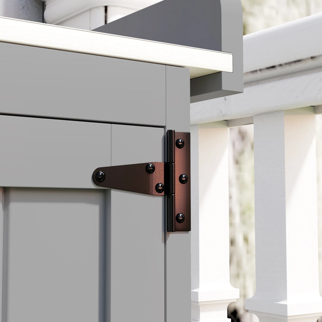 Armadio da Esterno Capanno Porta Attrezzi 74x43x88 cm con Mensola e con 2 Ante in Legno Grigio