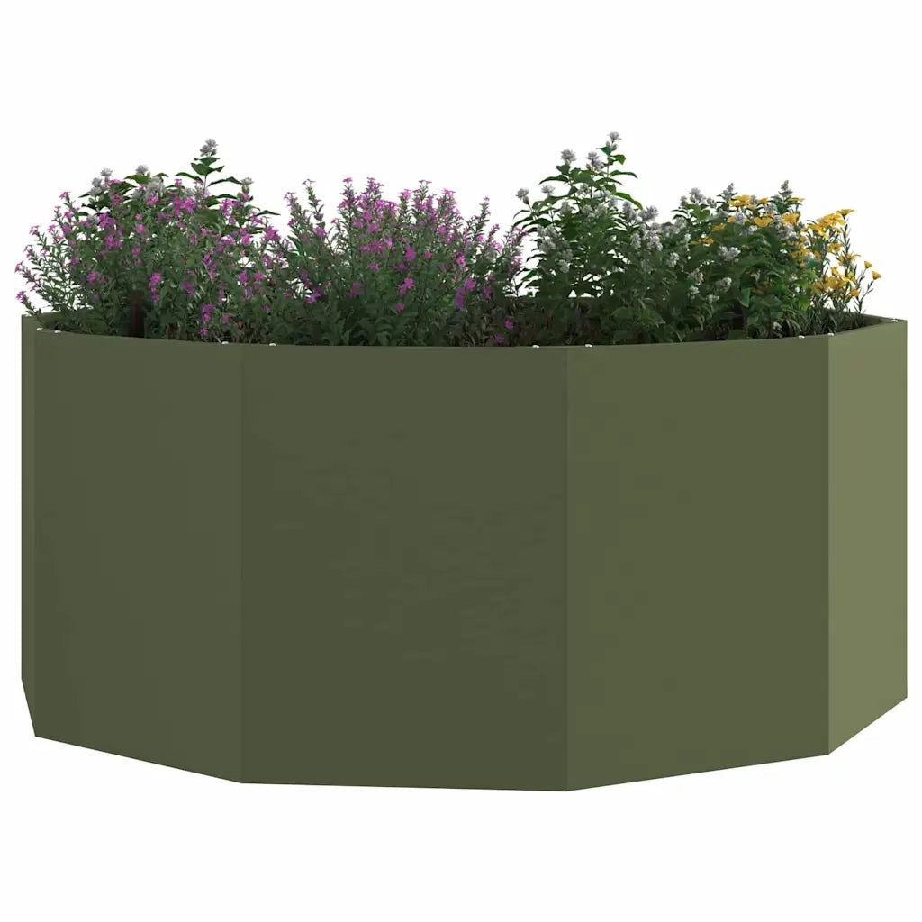 Fioriera | Cassetta per fiori | Vaso Verde oliva 120 x 120 x 50 cm Acciaio