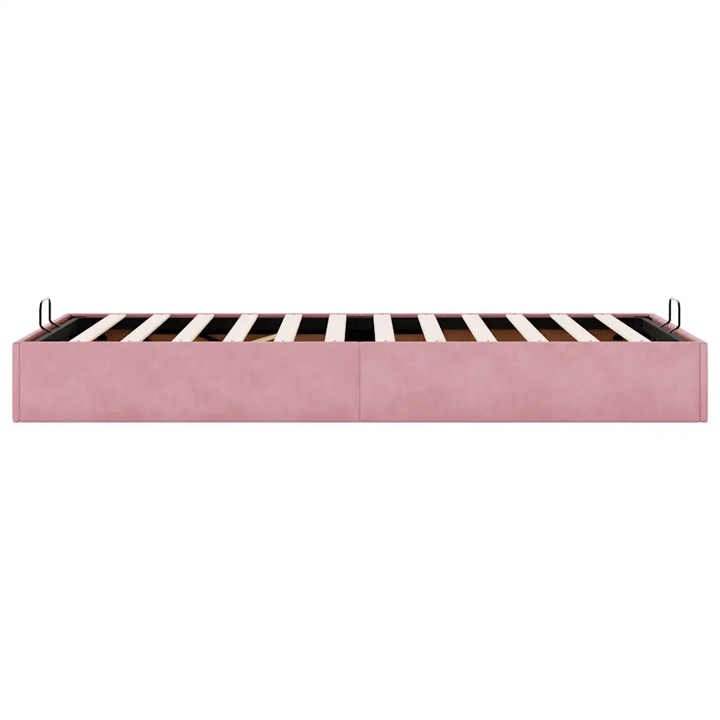 Struttura Letto Pouf Senza Materasso Rosa 100x200 cm Velluto 3310948