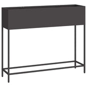 Fioriere | Cassetta per fiori | Vaso da Giardino Rialzato Nero 100 x 26 x 82 cm Acciaio