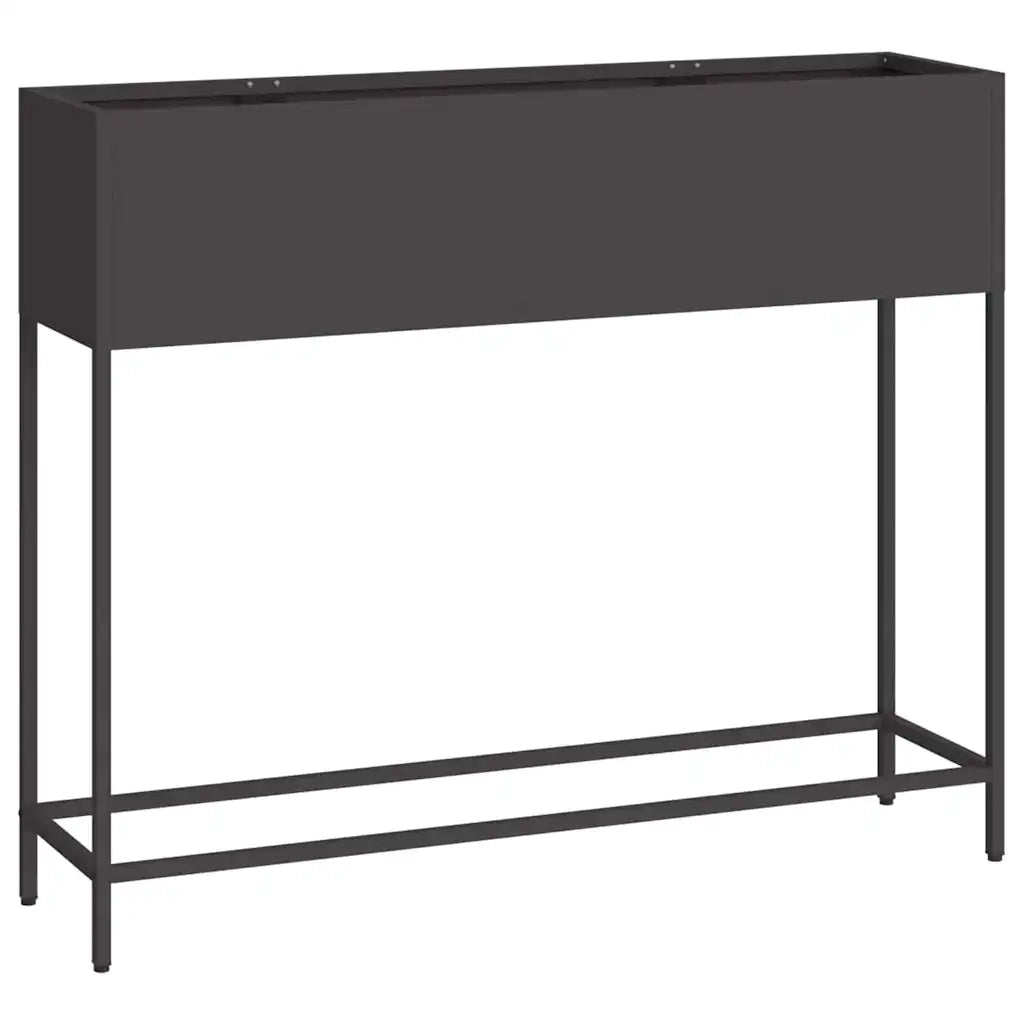 Fioriere | Cassetta per fiori | Vaso da Giardino Rialzato Nero 100 x 26 x 82 cm Acciaio