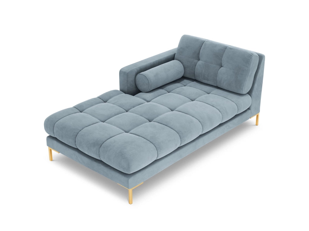Cosmopolitan Design - Chaise longue sinistra "Bali" in velluto azzurro 