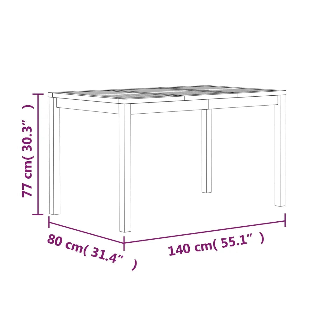 Set da Pranzo per Giardino 5 pz in Legno Massello di Teak 3157183