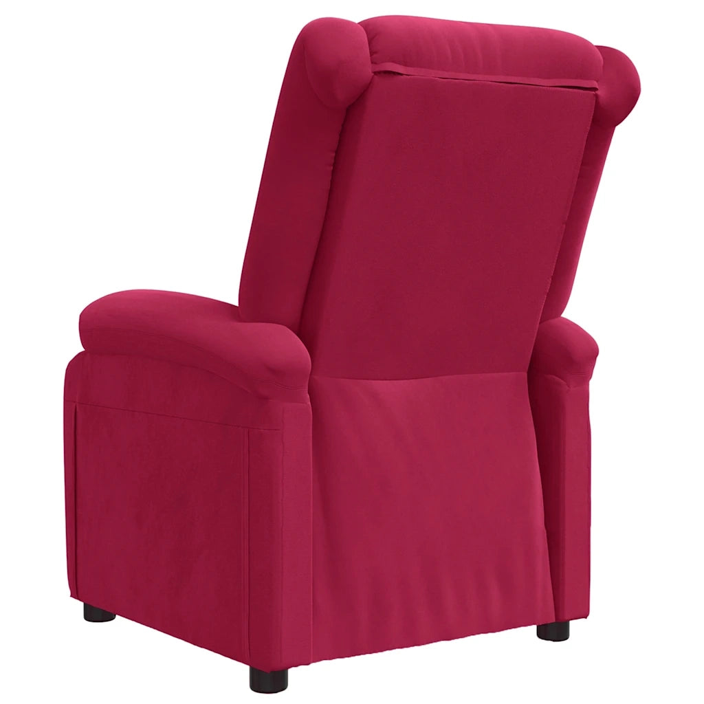 Divano Sedia-Poltrona Reclinabile Rosso Vino in Velluto 304186