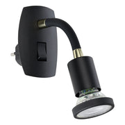 Applique Moderna Parrini Metallo Nero 1 Luce Gu10 4,5 Ip20