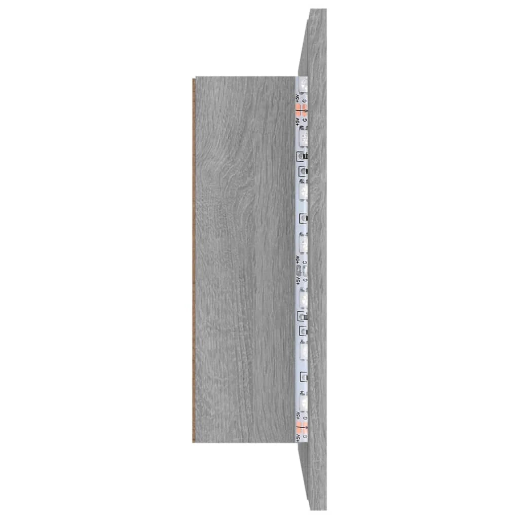 Mobiletto a specchio LED 60 x 12 x 45 cm in legno ingegnerizzato grigio 02_0006744